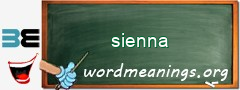 WordMeaning blackboard for sienna